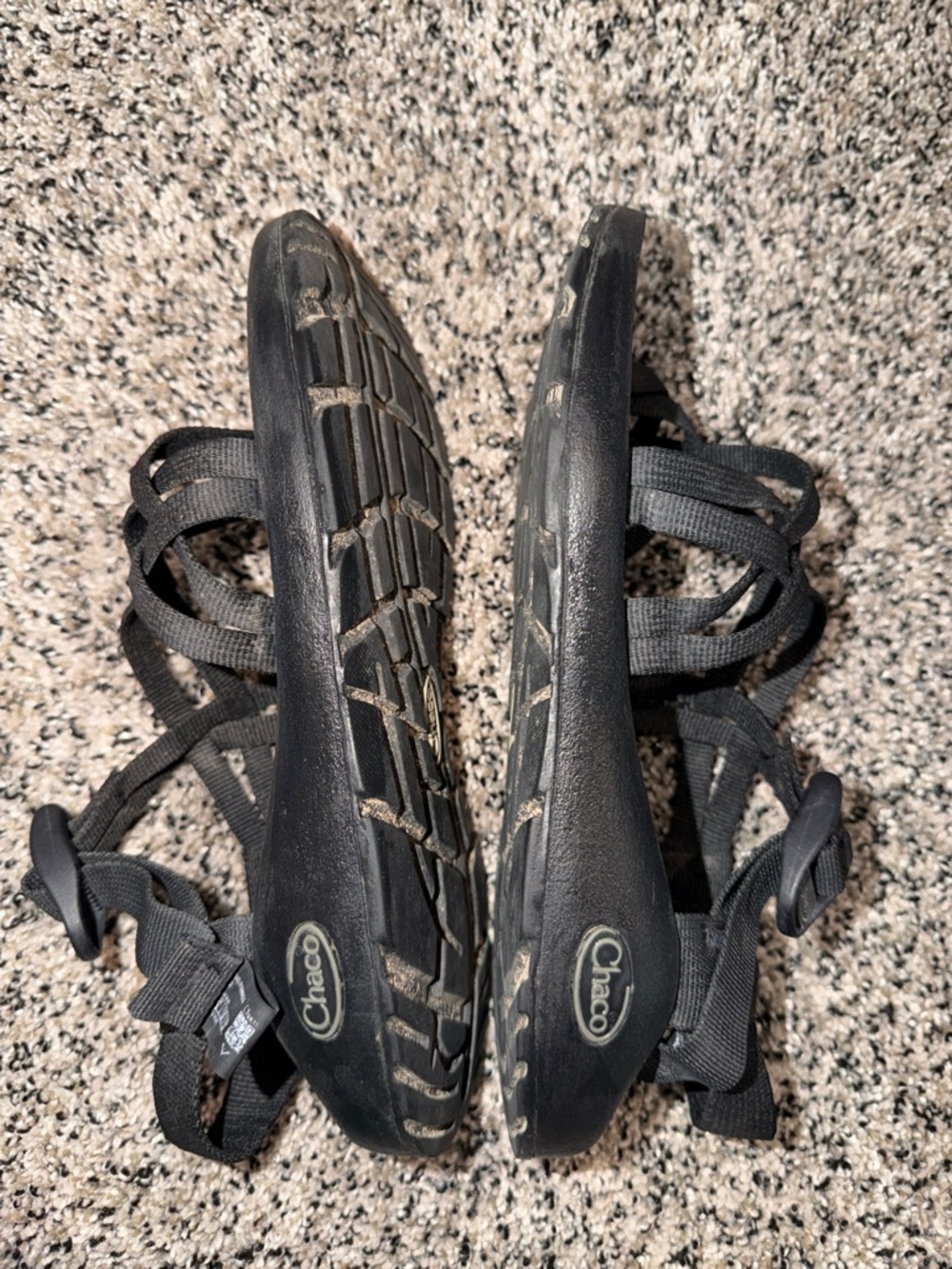 Chaco Black Strappy Sandals Women’s Size 7 Woven Crisscross Straps - Picture 4 of 6